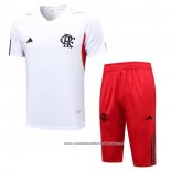 Fato de Treino Flamengo 2023-2024 Manga Curta Branco - Calcas Curta